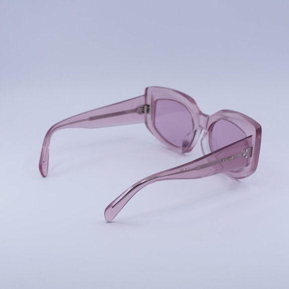 🕶️ New Celine CL40277F 72Y Sunglasses - Transparent Pink Frame, Pink Lenses - Picture 9 of 10